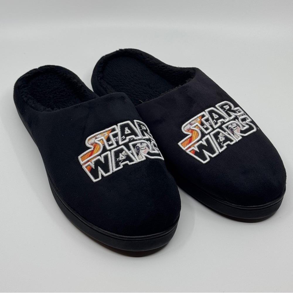 Star Wars Black Slippers – Official Edition, Size 10-13, Cozy & Lightweight